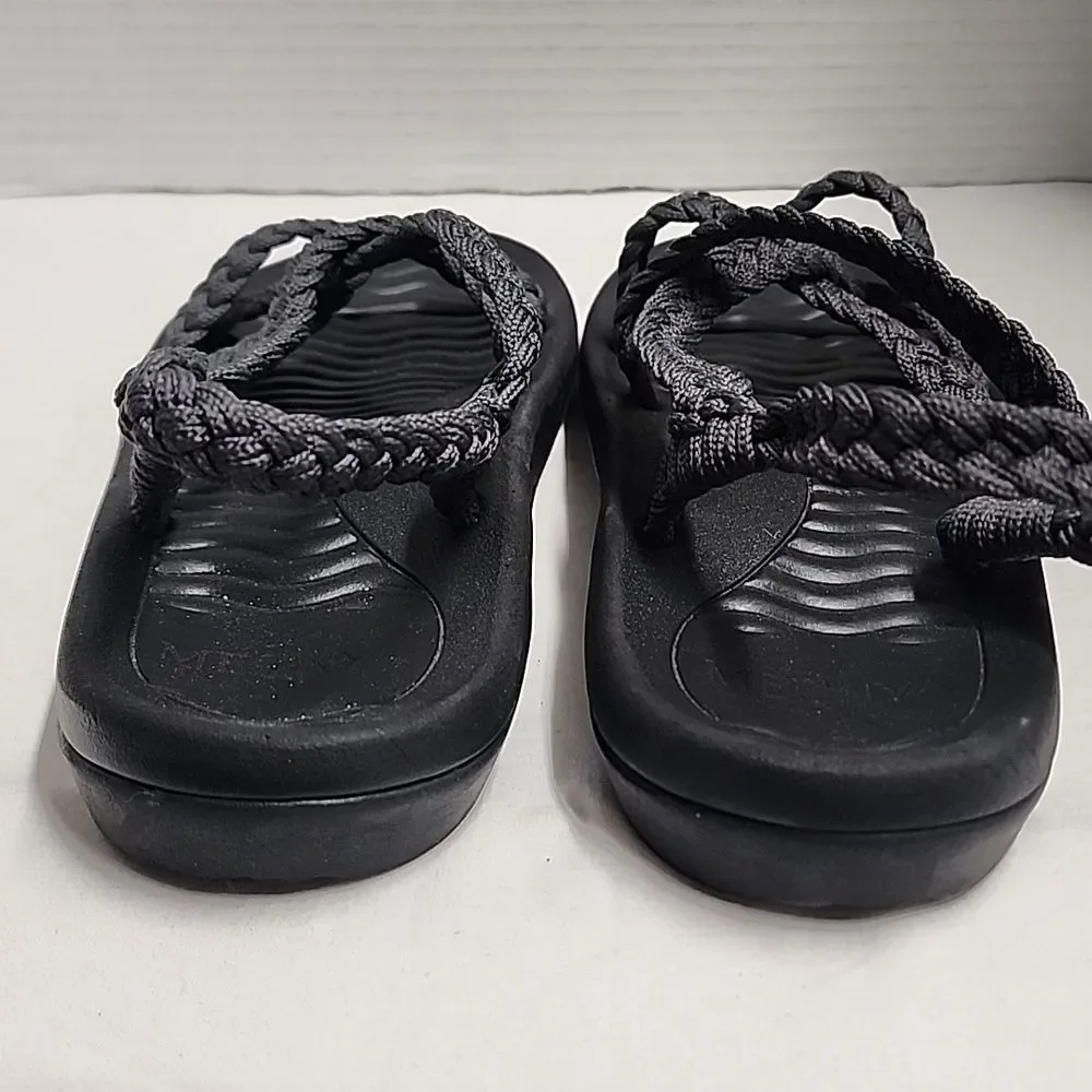 Megnya black and gray braided strap water sandals size 8 - Picture 5 of 10